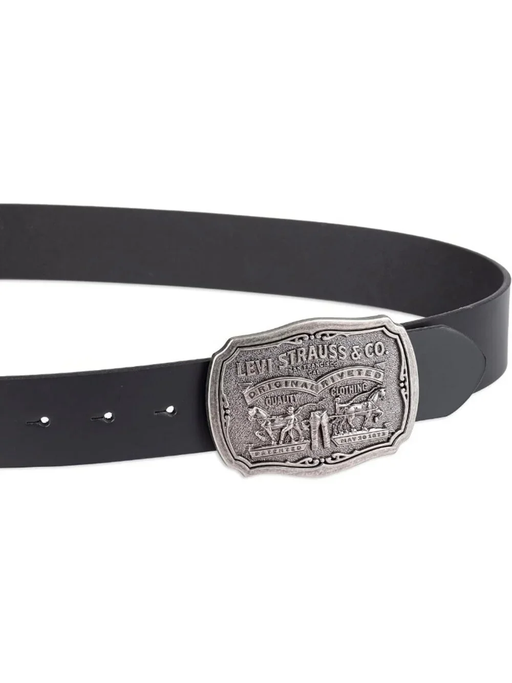 Men's Leather Jean Belt with Removable Buckle, Western Cowboy Style for Daily